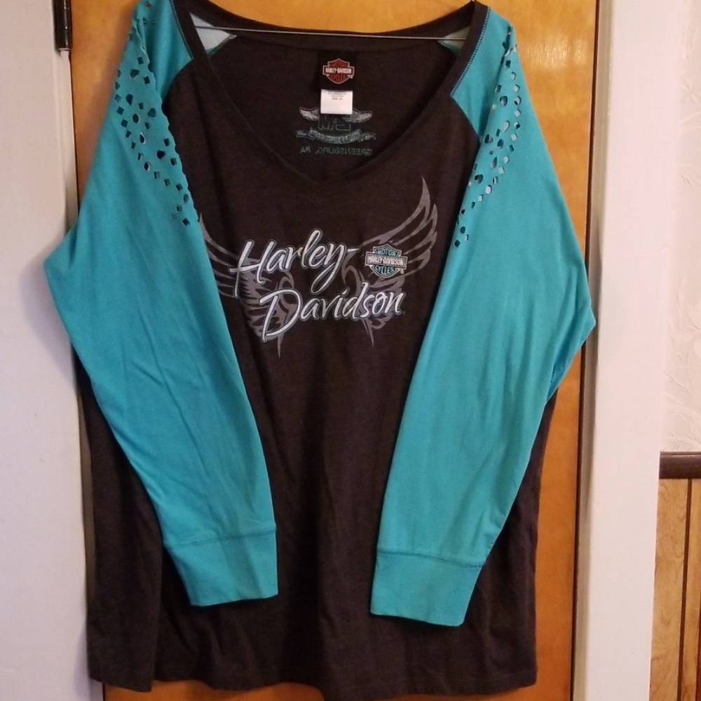 Harley Davidson long sleeve v-neck t-shirt 3XL